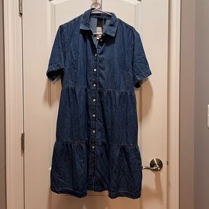 GAP Denim Tiered Mini Dress